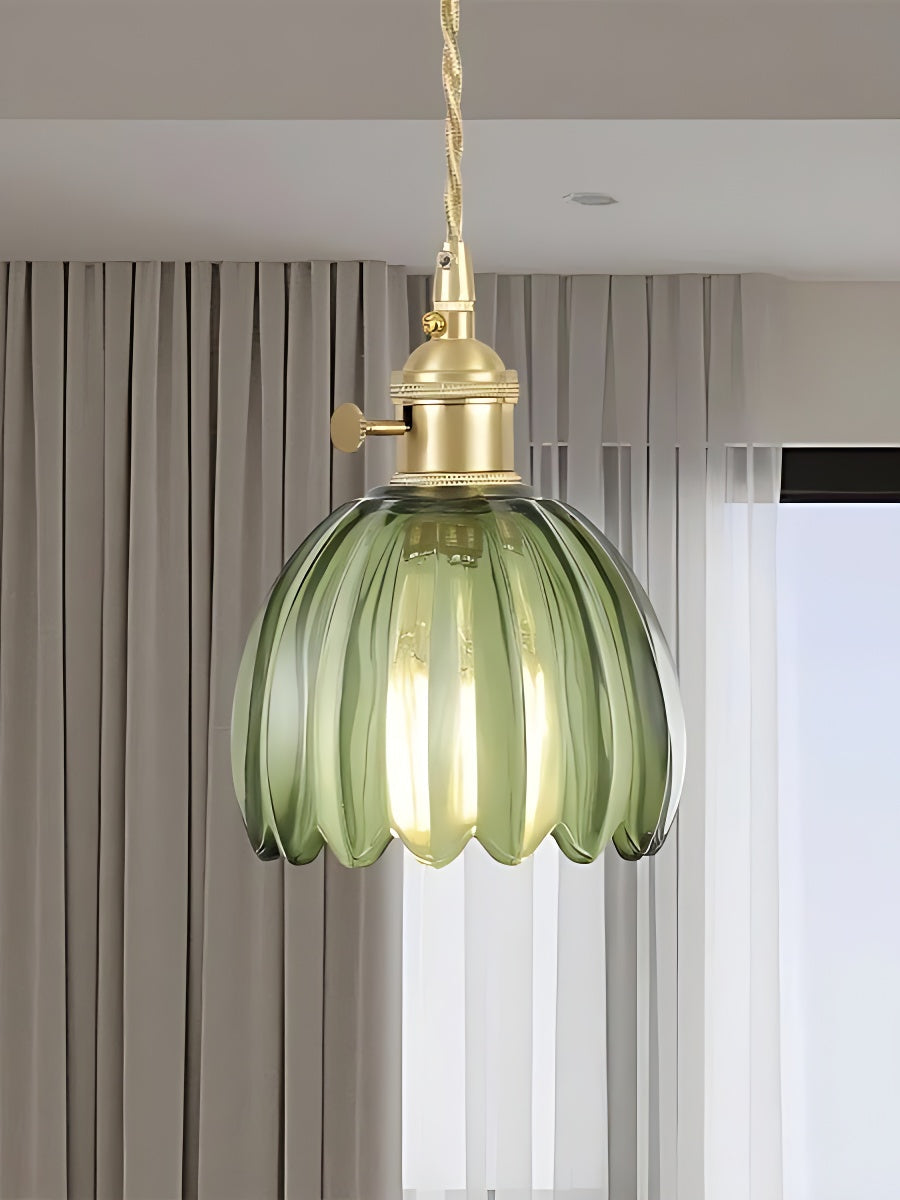 Japanese Retro Glass Flower Pendant Light