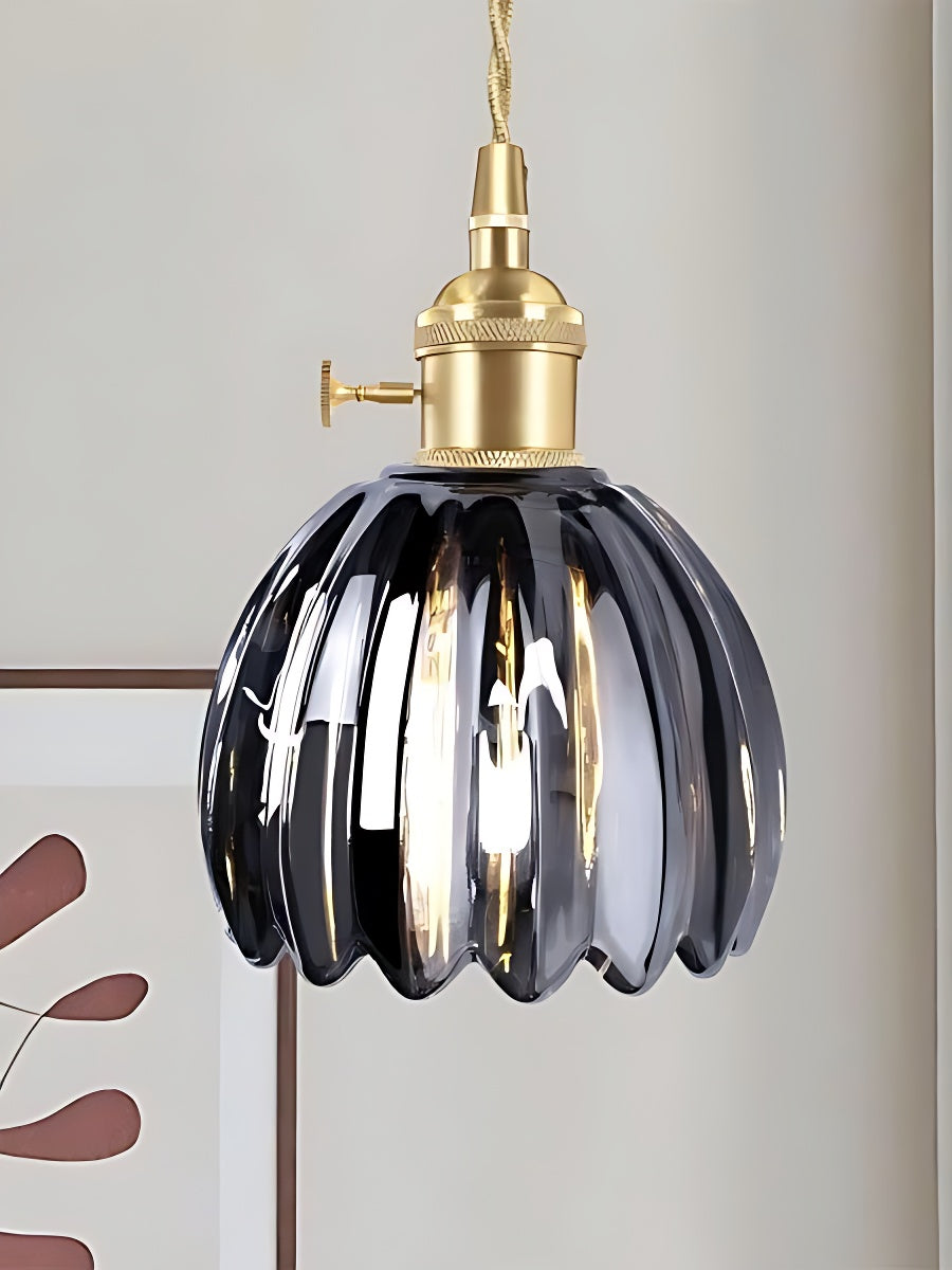 Japanese Retro Glass Flower Pendant Light