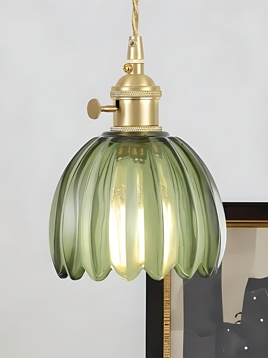 Japanese Retro Glass Flower Pendant Light