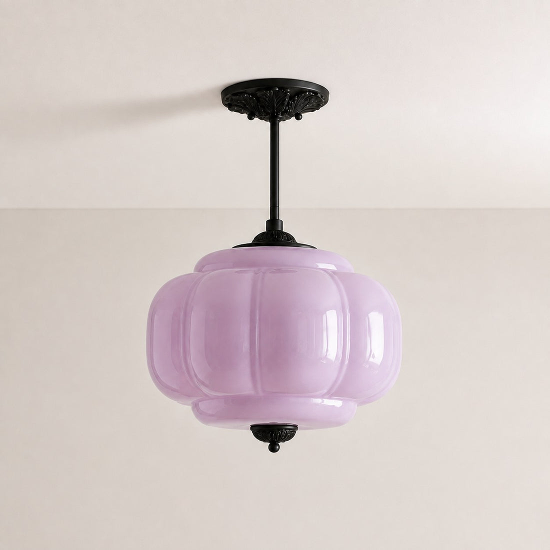 Antique Brass Green Glass Eloise Pendant Light