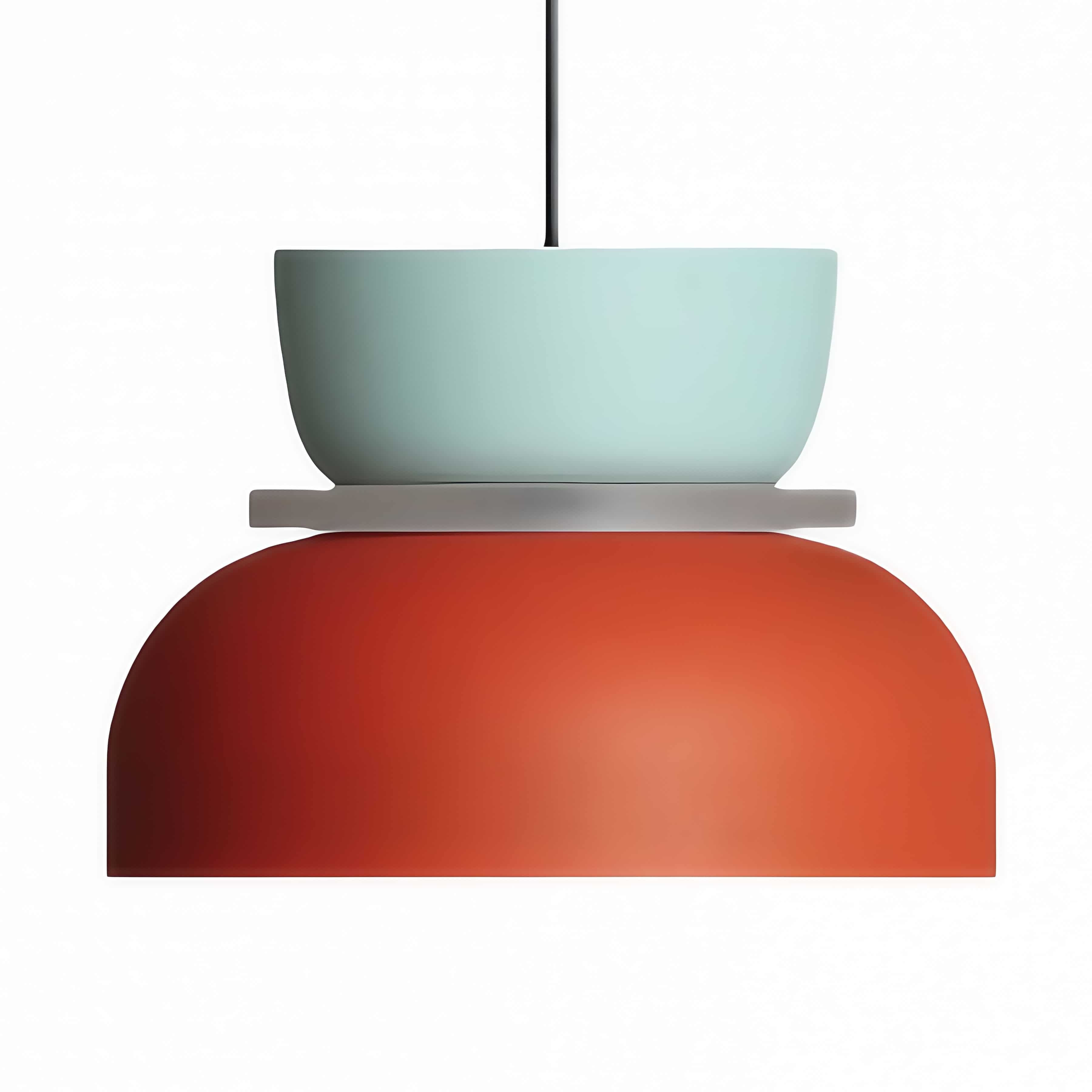 Nordic Style Macaron Pendant Light - Modern Color Block Bowl Shade Lamp