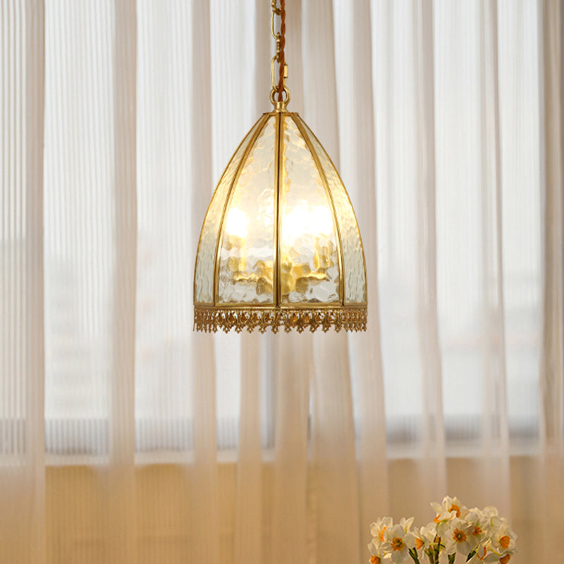 Luxe Vintage Translucent Cage Glass Pendant Lamp With Copper Edge Hard Glass Lampshade 2
