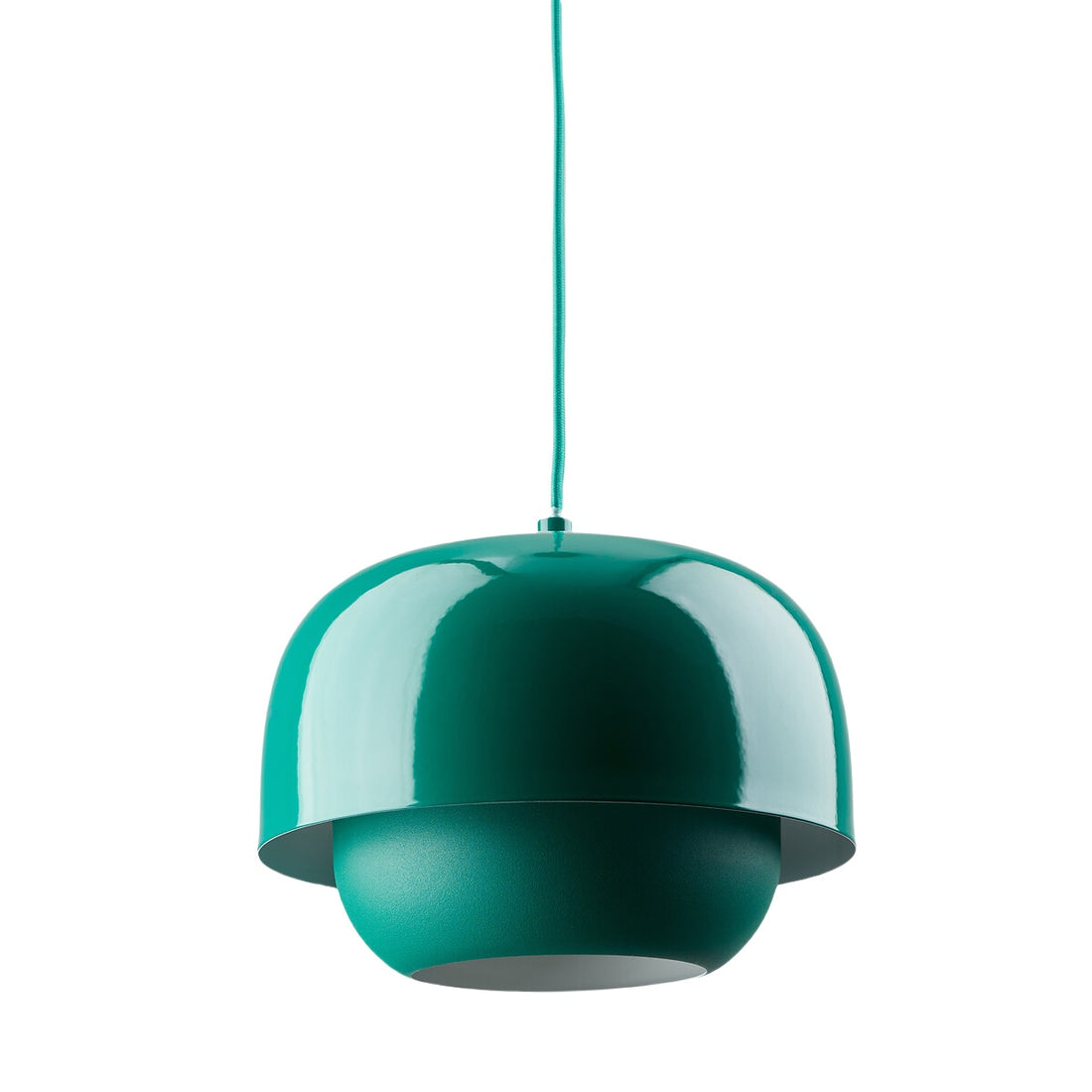 Stained Glass Pendant Lamp – Double Dome Colored Glass Light
