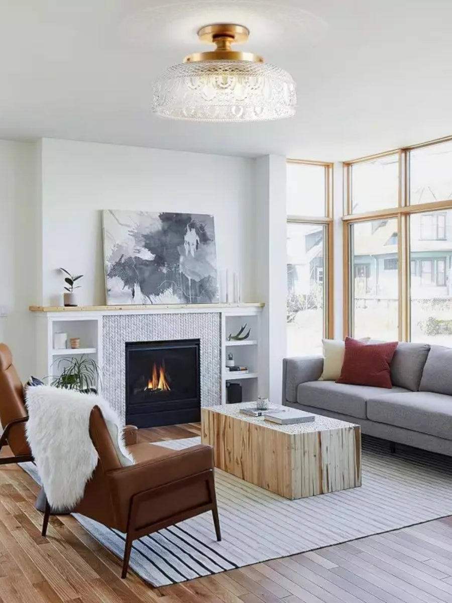 Contemporary Minimalist Glass Ceiling Light