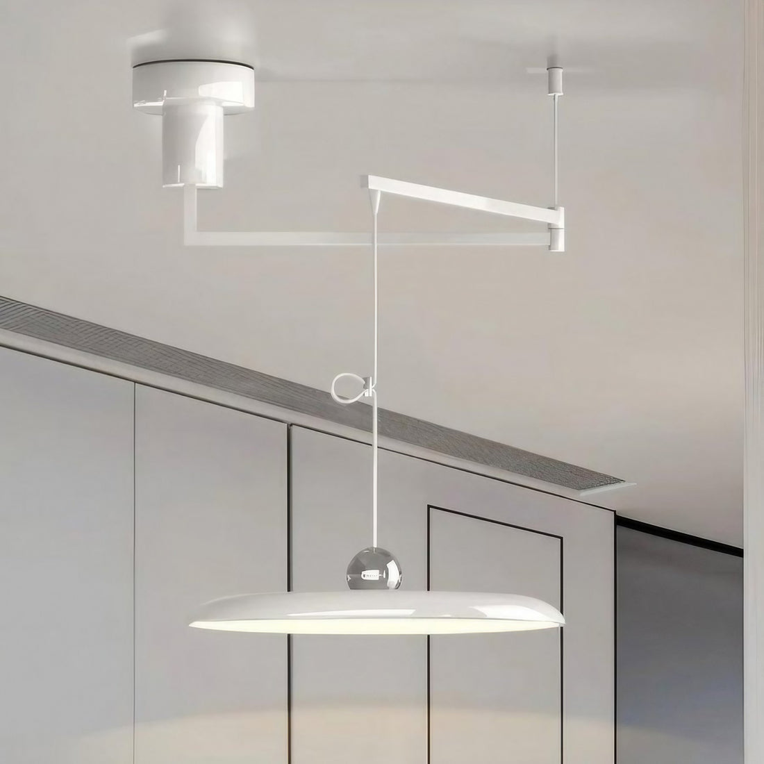 Minimalist Adjustable Lola Swing Arm Disc Flying Saucer Pendant Light For Dining Room
