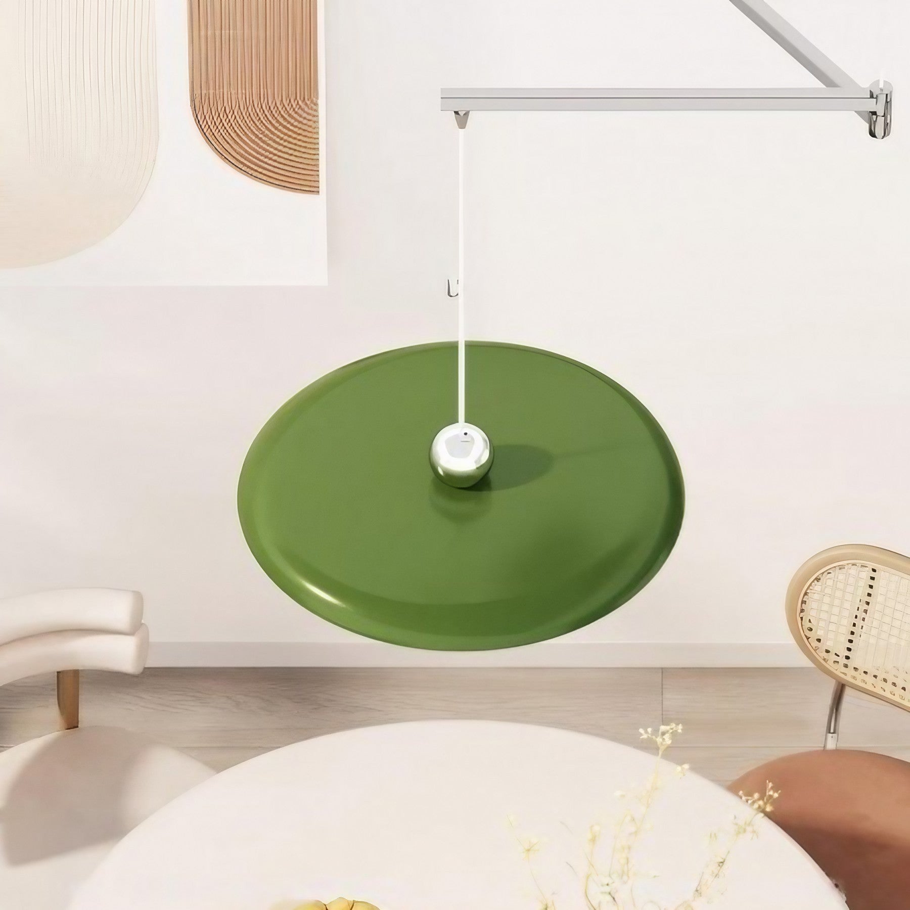 Minimalist Adjustable Lola Swing Arm Disc Flying Saucer Pendant Light For Dining Room