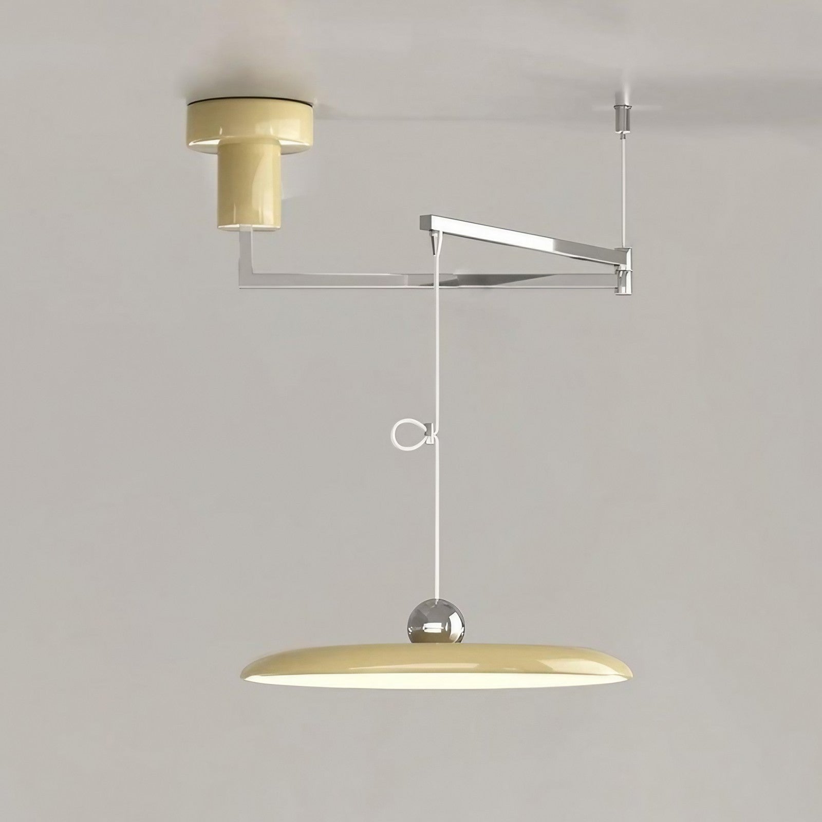 Minimalist Adjustable Lola Swing Arm Disc Flying Saucer Pendant Light For Dining Room