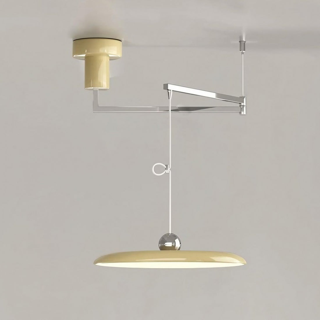 Minimalist Adjustable Lola Swing Arm Disc Flying Saucer Pendant Light For Dining Room