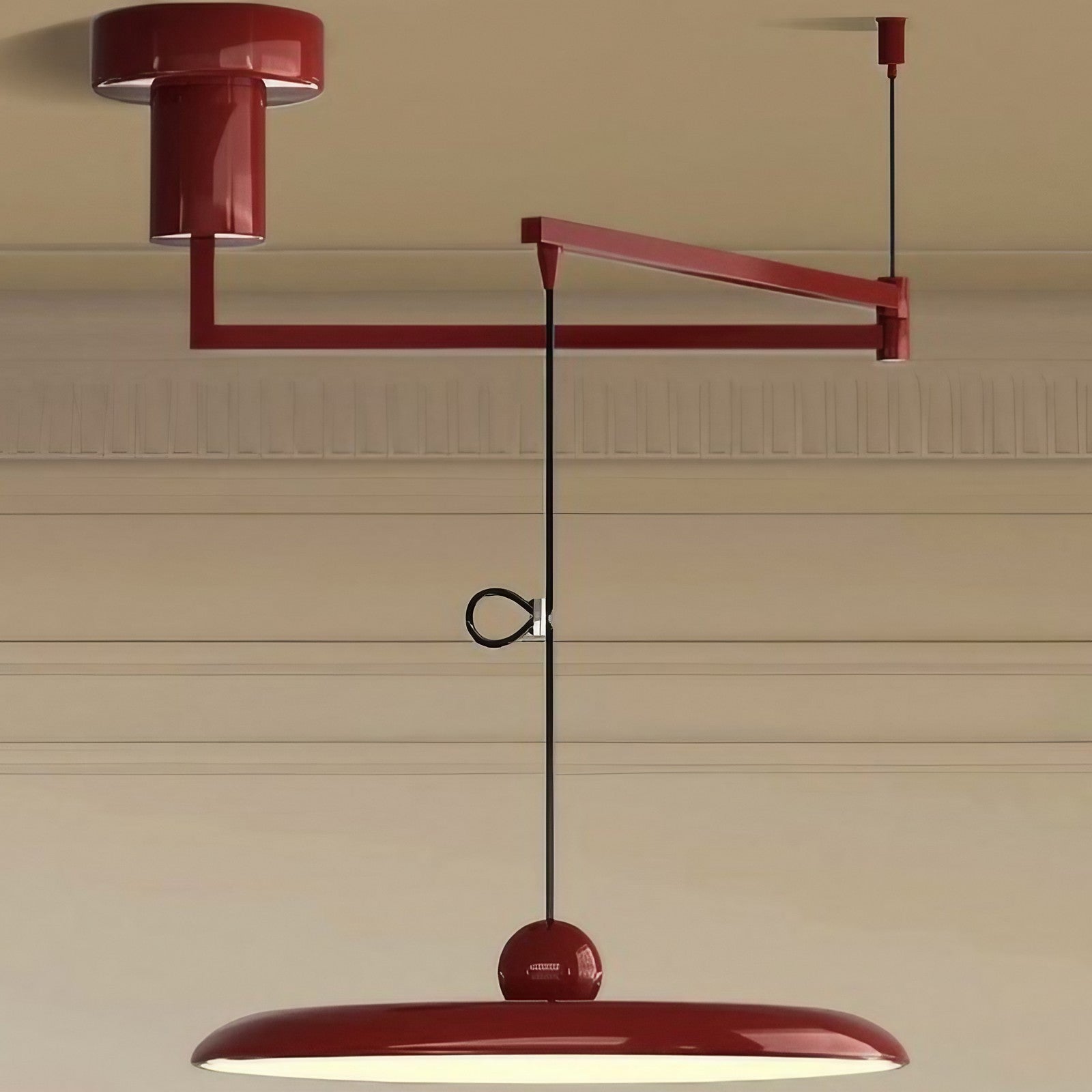 Minimalist Adjustable Lola Swing Arm Disc Flying Saucer Pendant Light For Dining Room