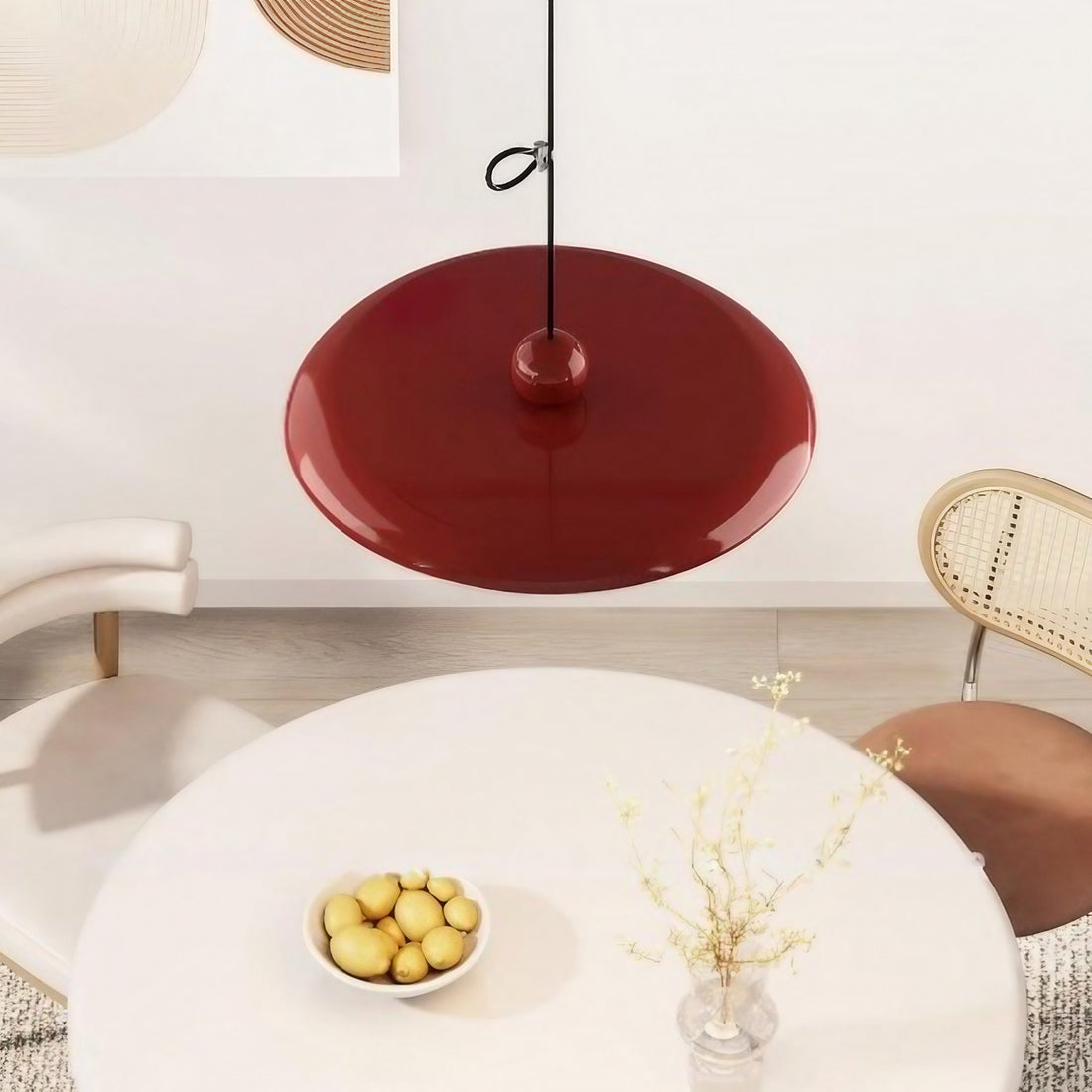 Minimalist Adjustable Lola Swing Arm Disc Flying Saucer Pendant Light For Dining Room