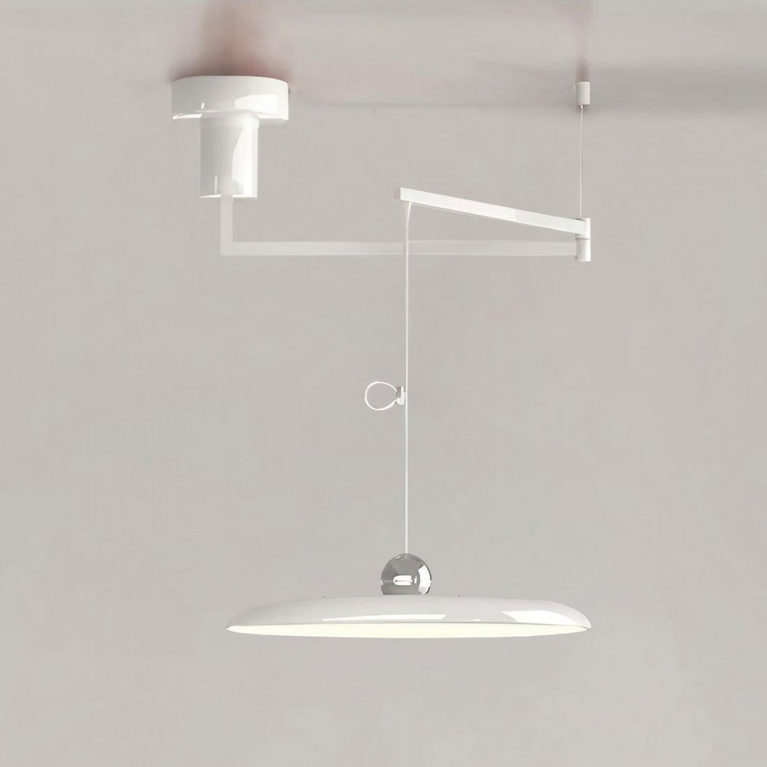 Minimalist Adjustable Lola Swing Arm Disc Flying Saucer Pendant Light For Dining Room