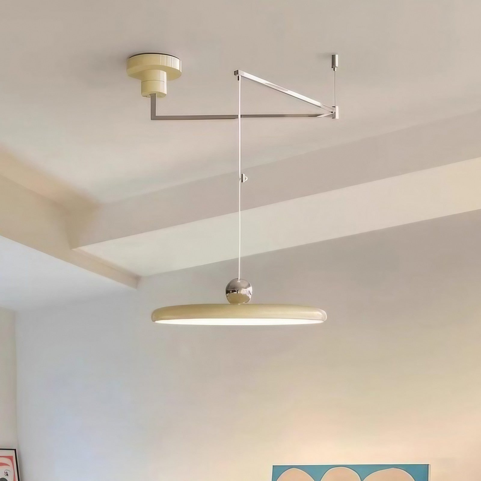 Minimalist Adjustable Lola Swing Arm Disc Flying Saucer Pendant Light For Dining Room