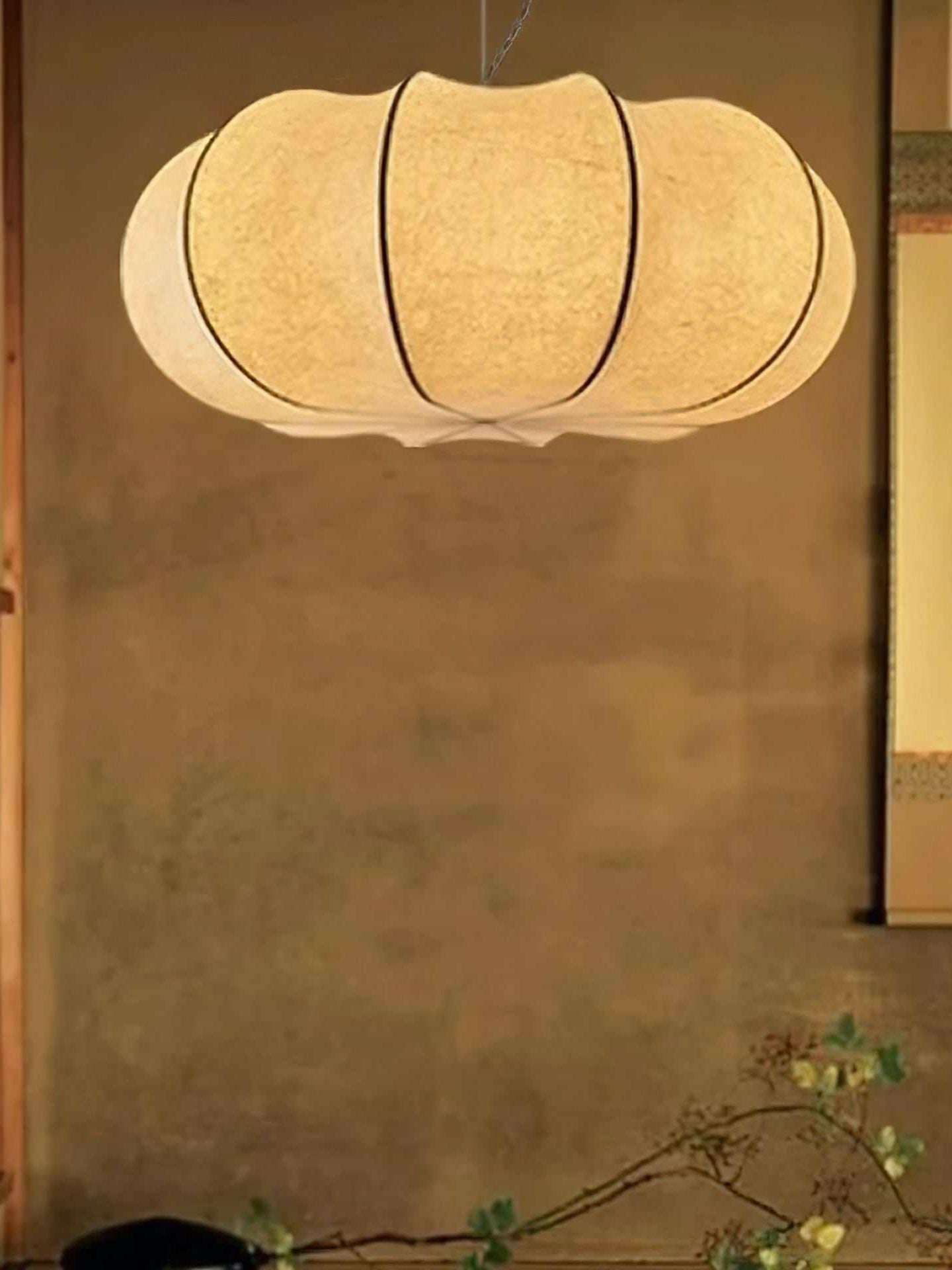 Modern Creative Flat Round Silk Pendant Lamp