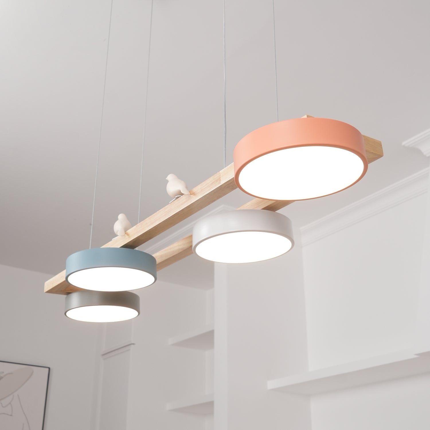 Modern Minimalist Bird 4-Light Pendant Light