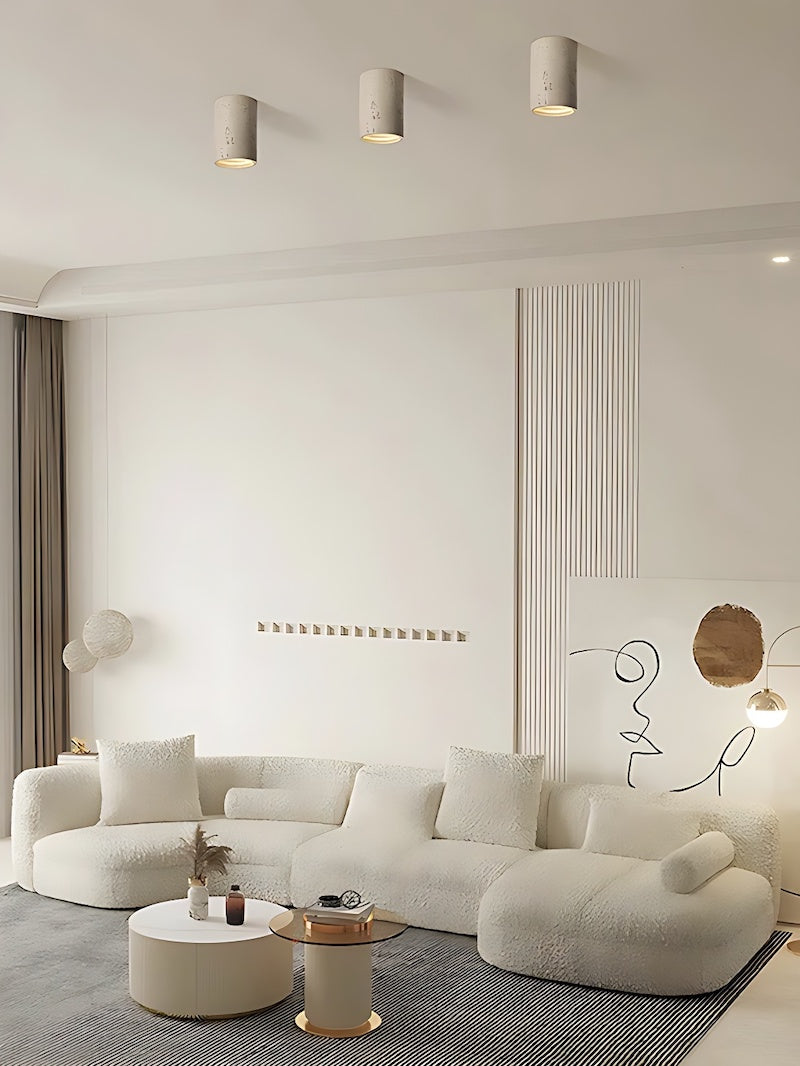 Modern Wabi-Sabi Cylindrical Ceiling Lamp