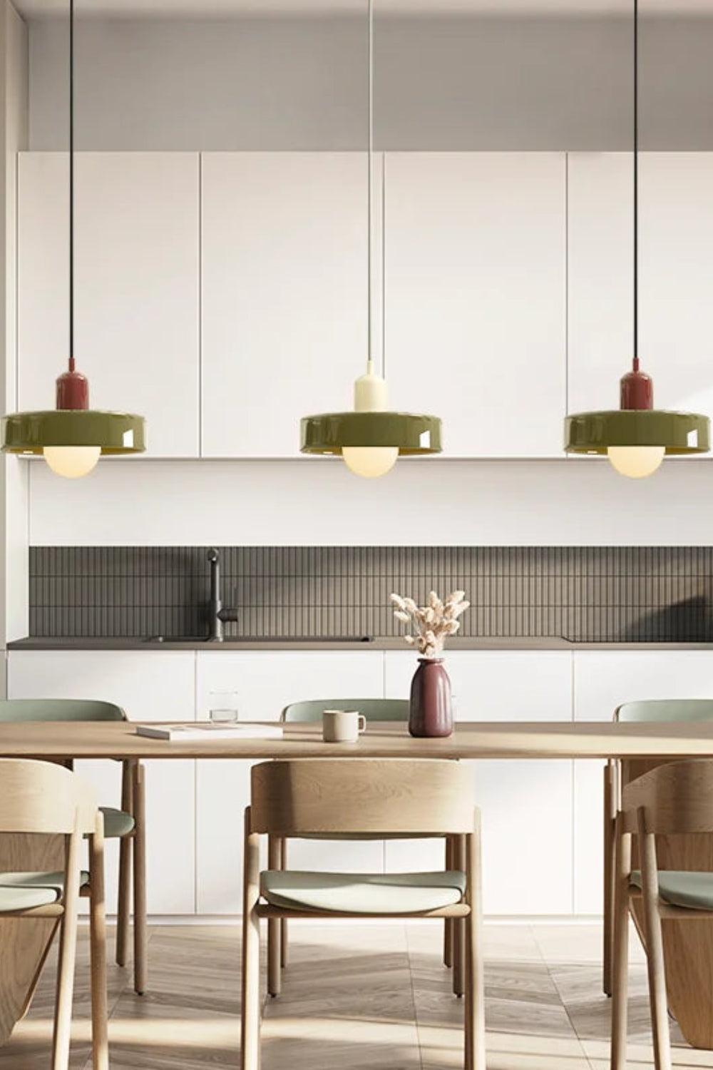 Morandi Modern Style Disc Glass Pendant Lamp