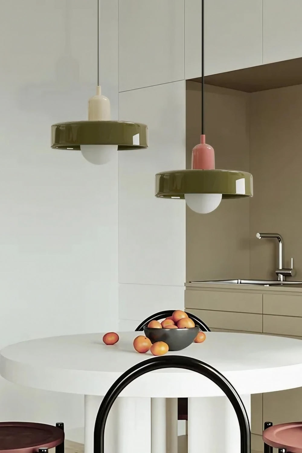 Morandi Modern Style Disc Glass Pendant Lamp