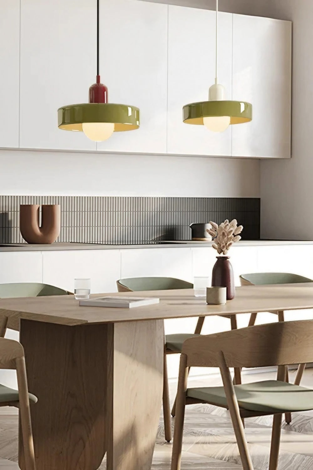 Morandi Modern Style Disc Glass Pendant Lamp