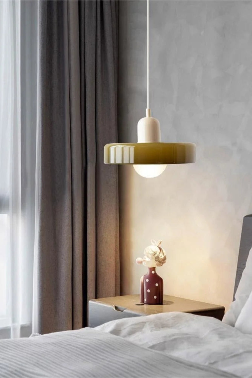 Morandi Modern Style Disc Glass Pendant Lamp