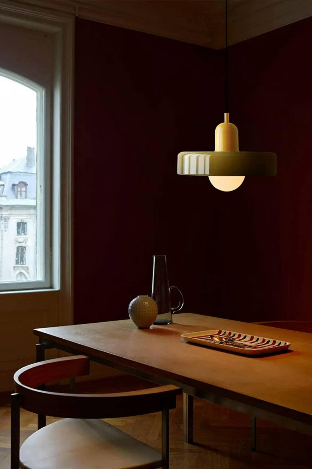 Morandi Modern Style Disc Glass Pendant Lamp