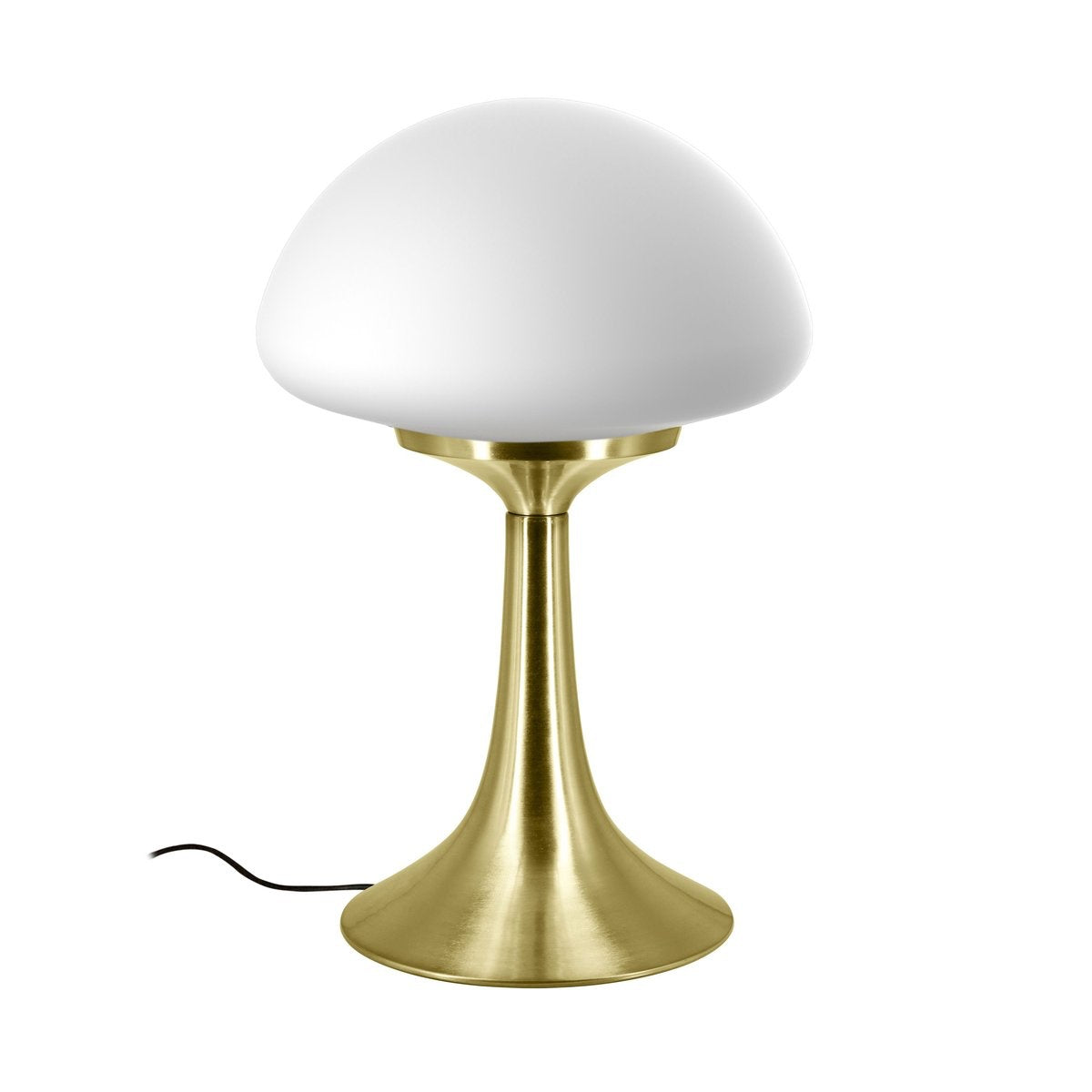 Mushroom Glass Bedside Lamp – Vintage Brass Base & Adjustable Brightness