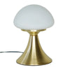 Mushroom Glass Bedside Lamp – Vintage Brass Base & Adjustable Brightness