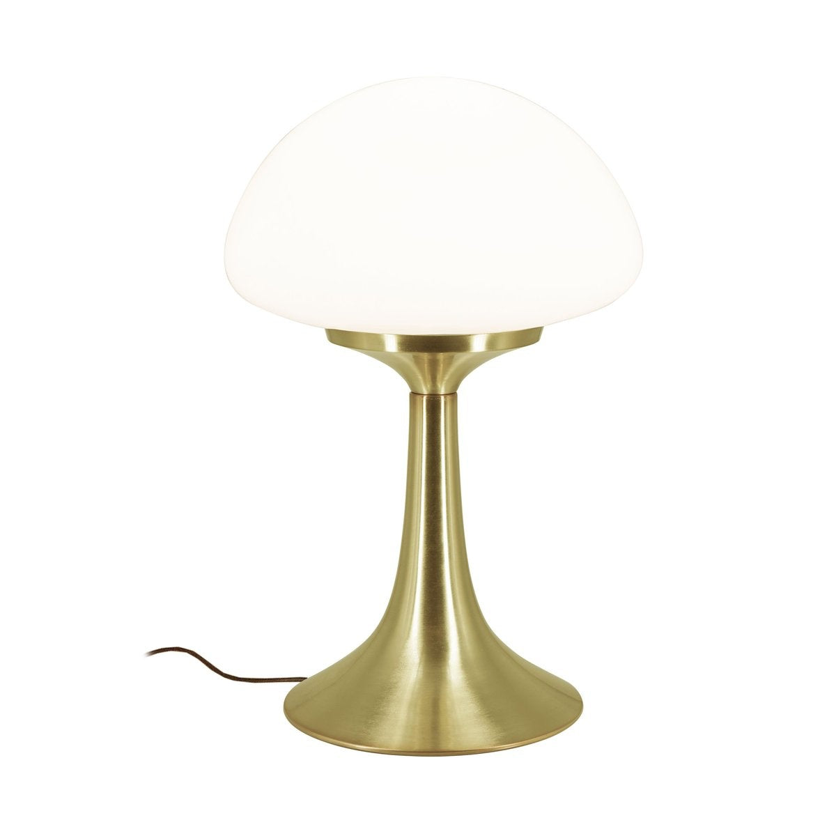 Mushroom Glass Bedside Lamp – Vintage Brass Base & Adjustable Brightness