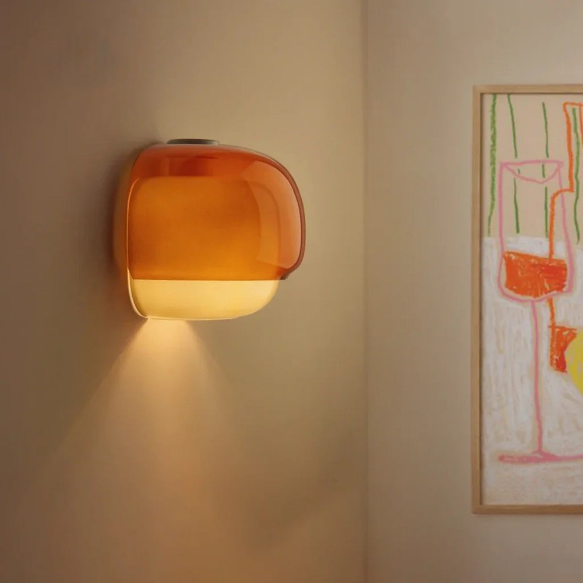 Mushroom Macaron Wall Lamp – Colored Glass Sconce for Bedroom