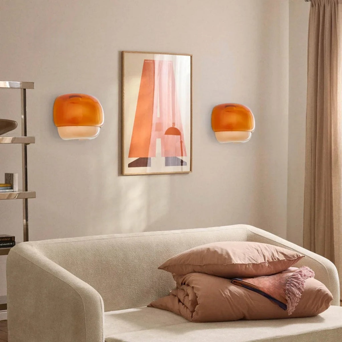 Mushroom Macaron Wall Lamp – Colored Glass Sconce for Bedroom