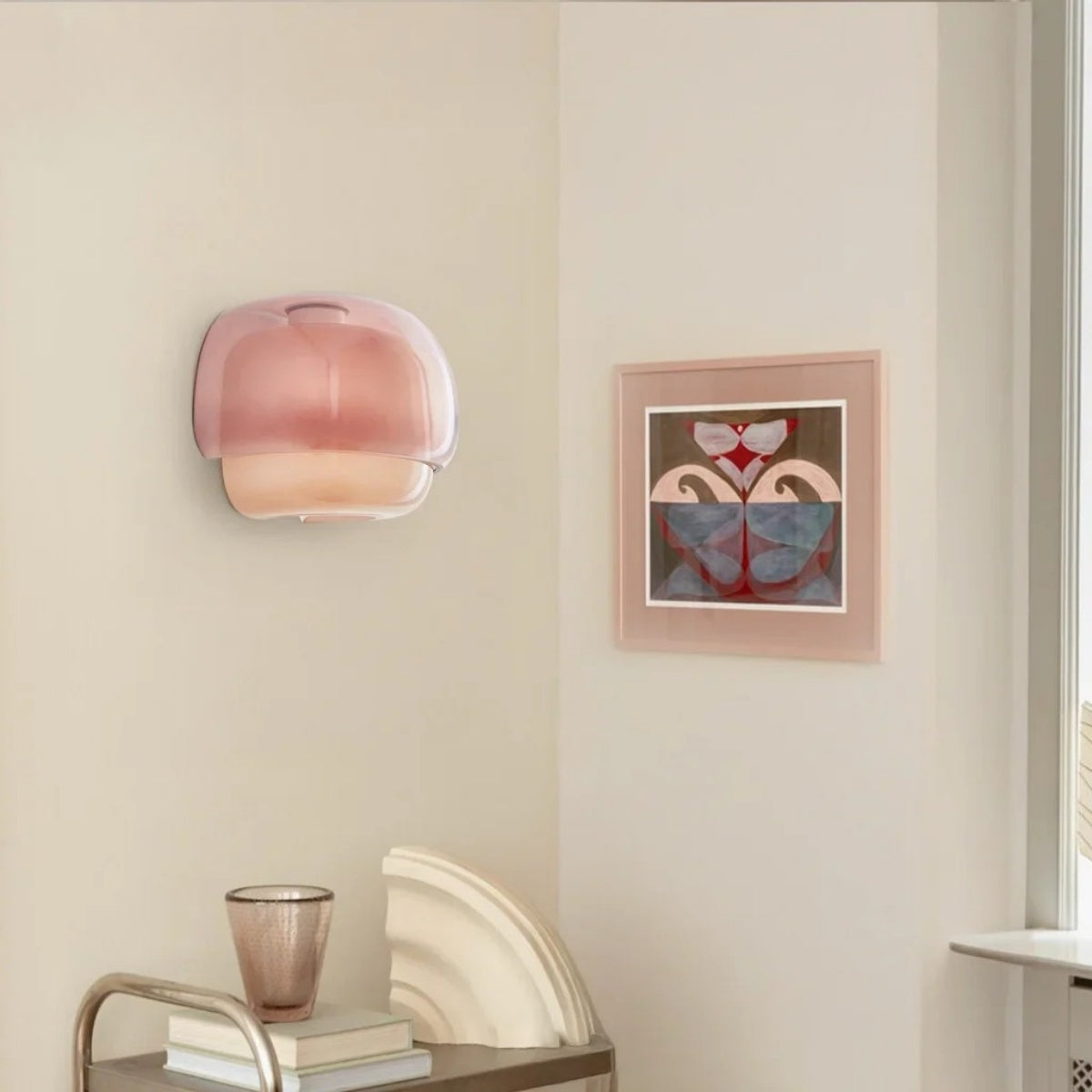 Mushroom Macaron Wall Lamp – Colored Glass Sconce for Bedroom