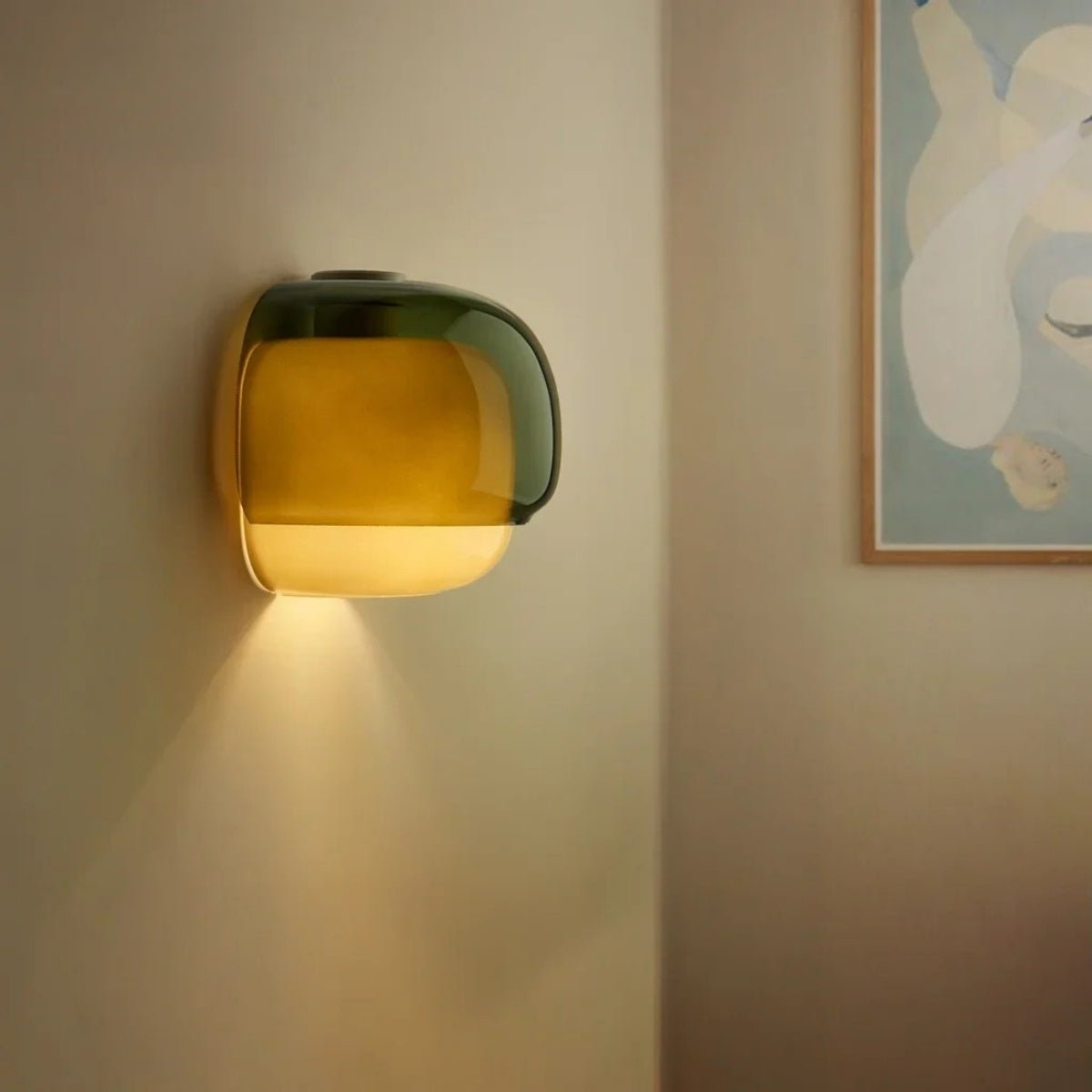 Mushroom Macaron Wall Lamp – Colored Glass Sconce for Bedroom