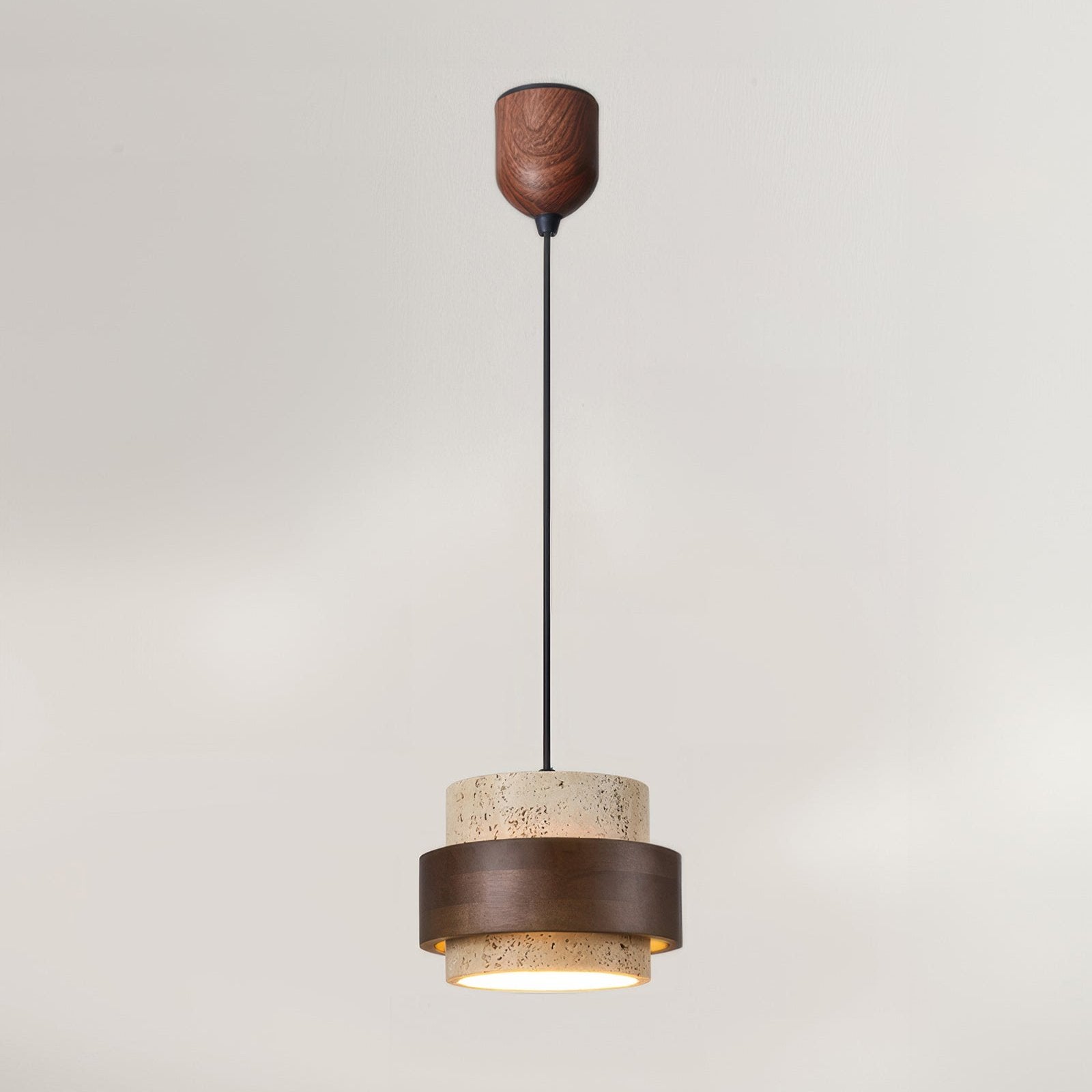 Cylindrical Modern Design Travertine Pendant Lamp