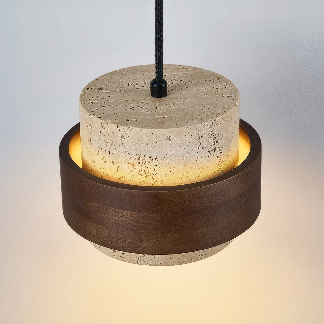 Cylindrical Modern Design Travertine Pendant Lamp