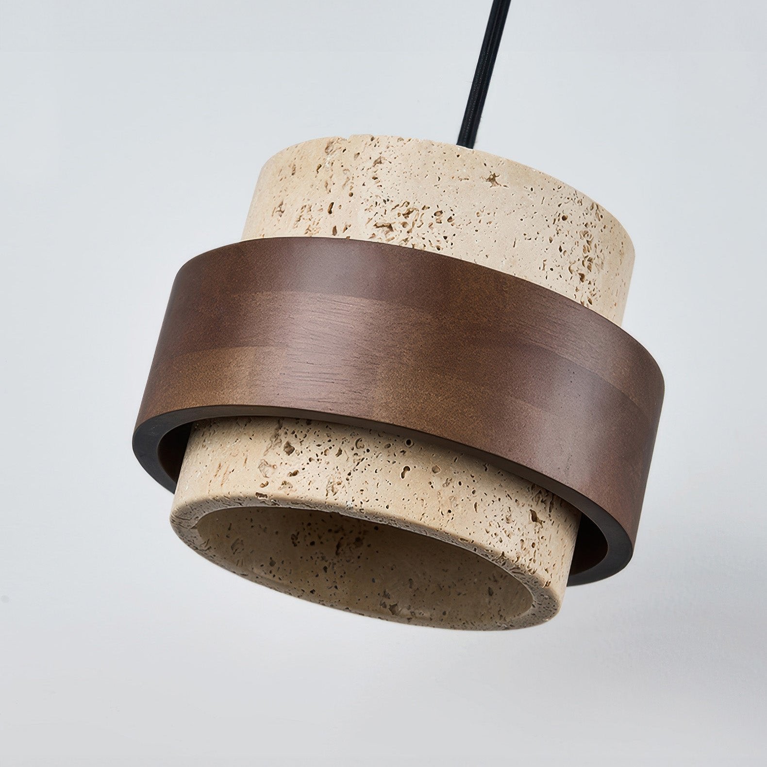Cylindrical Modern Design Travertine Pendant Lamp