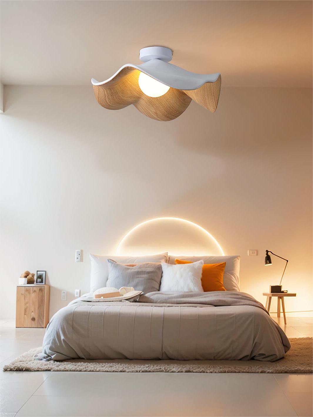 New Modern Simple Walnut Grain Ceiling Light