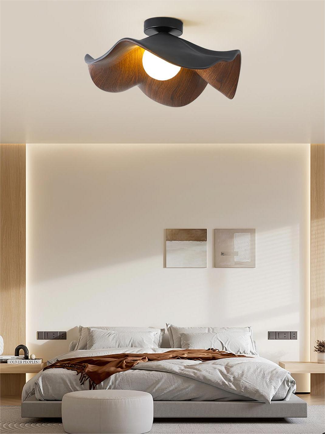 New Modern Simple Walnut Grain Ceiling Light