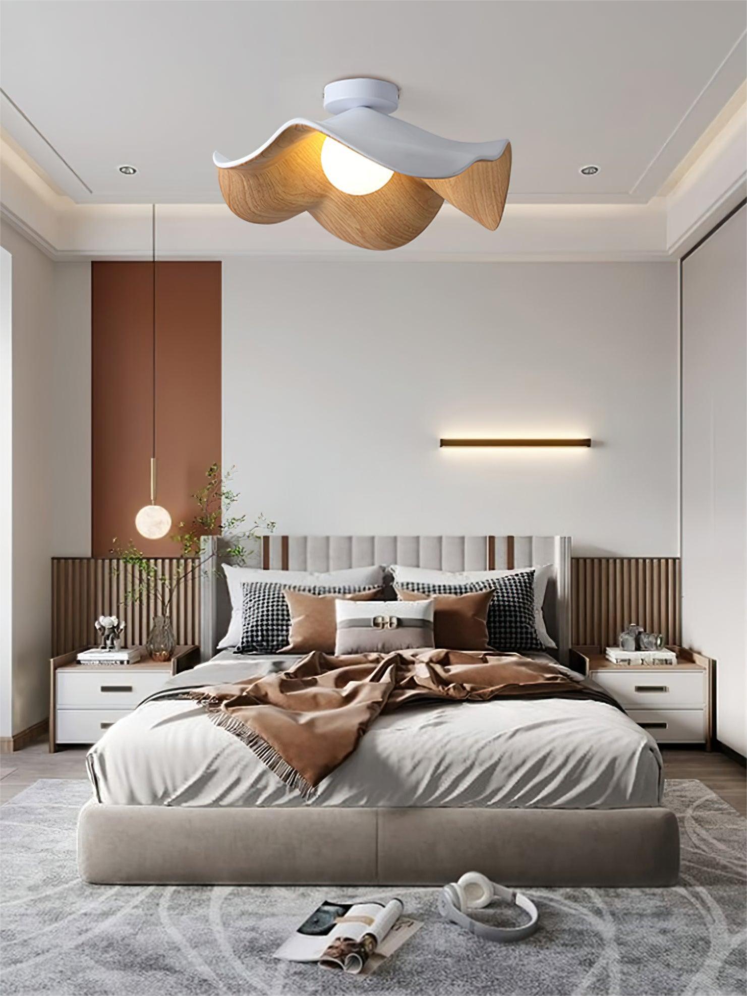 New Modern Simple Walnut Grain Ceiling Light