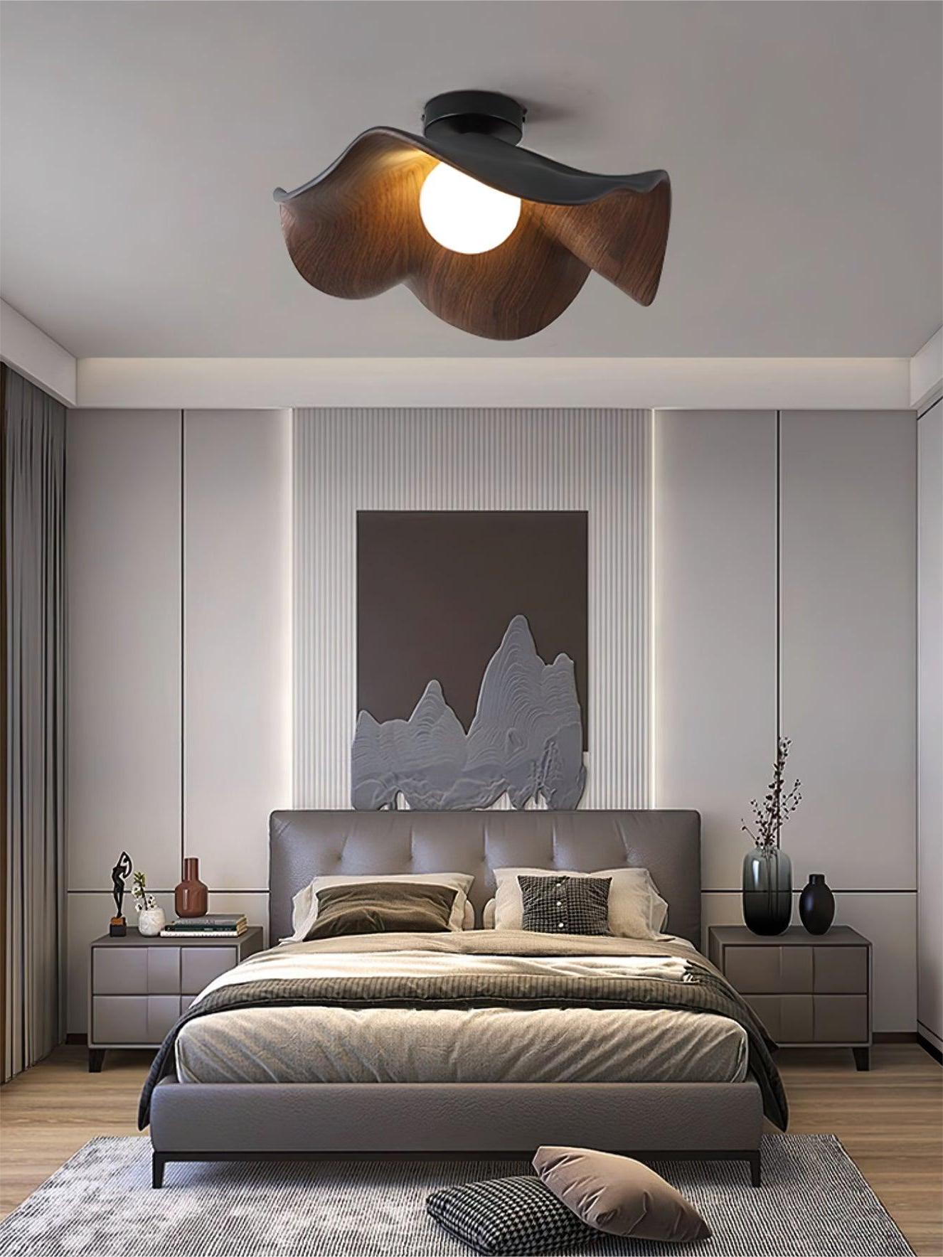 New Modern Simple Walnut Grain Ceiling Light