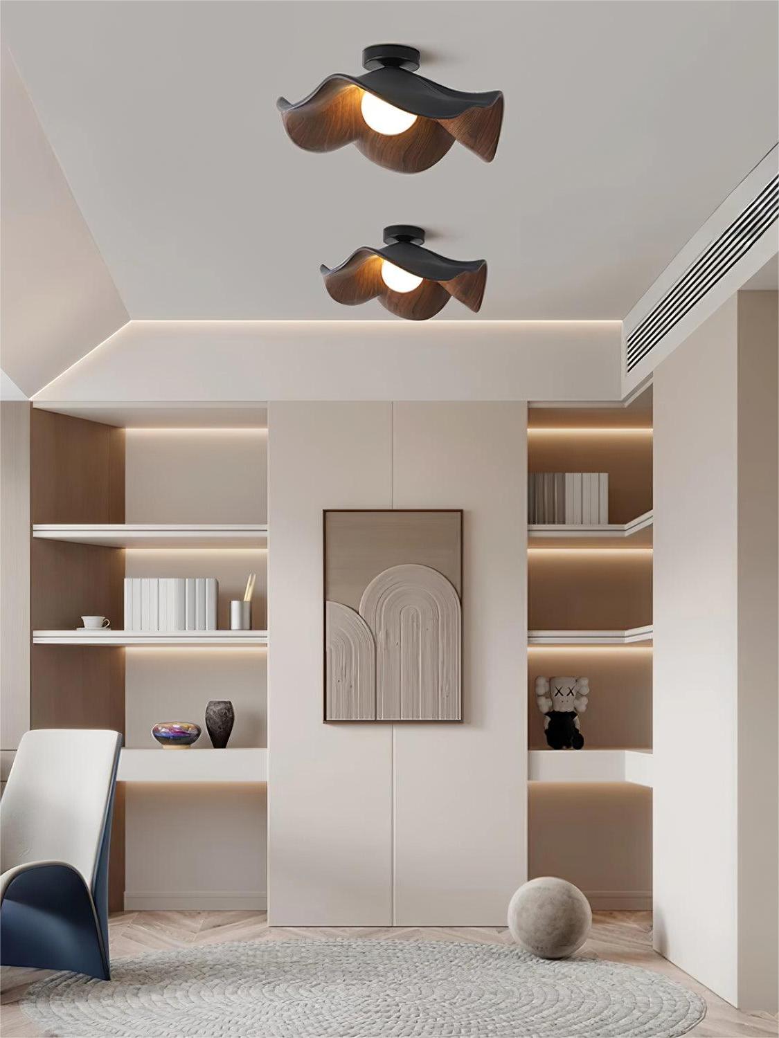 New Modern Simple Walnut Grain Ceiling Light