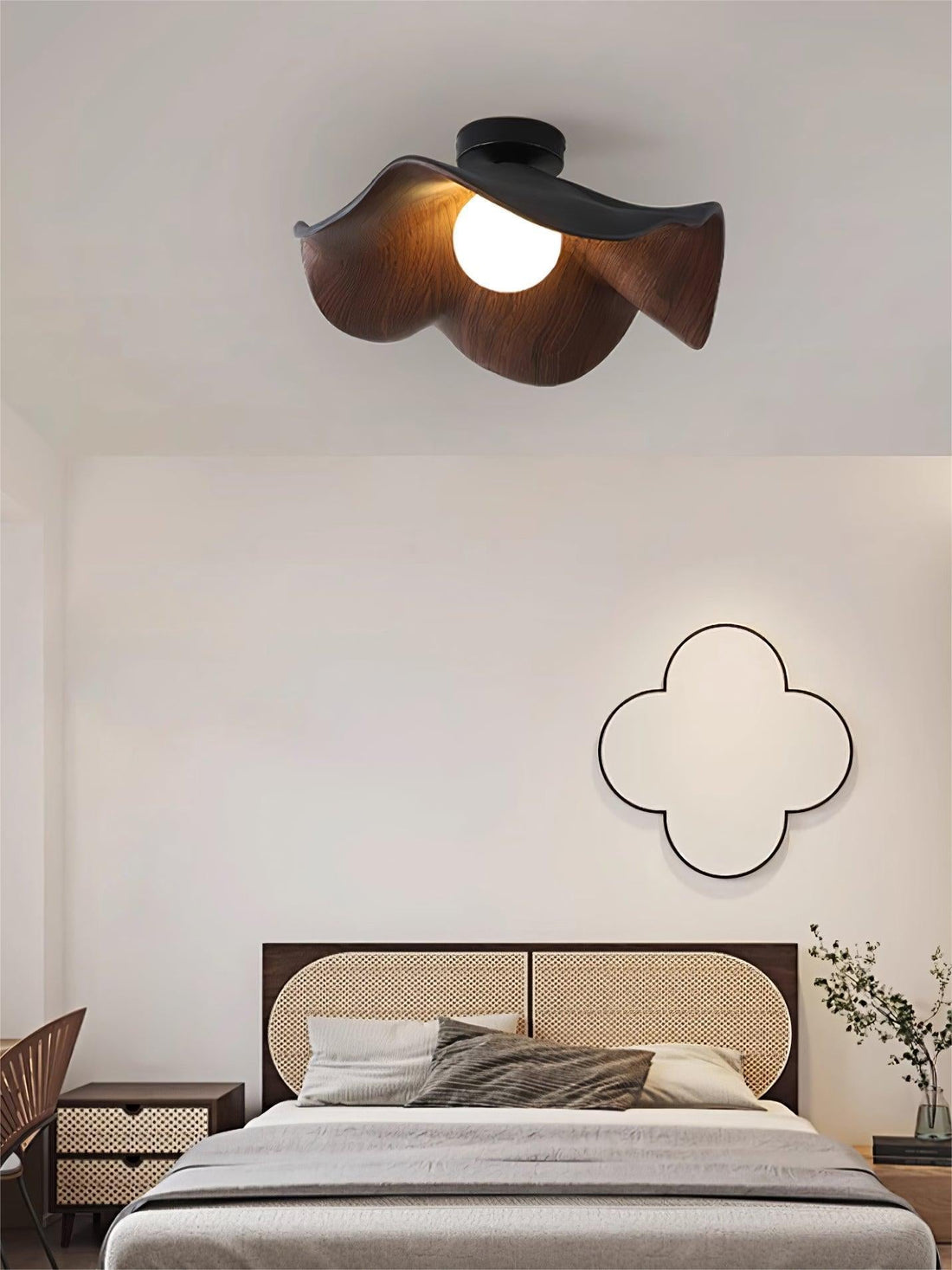 New Modern Simple Walnut Grain Ceiling Light