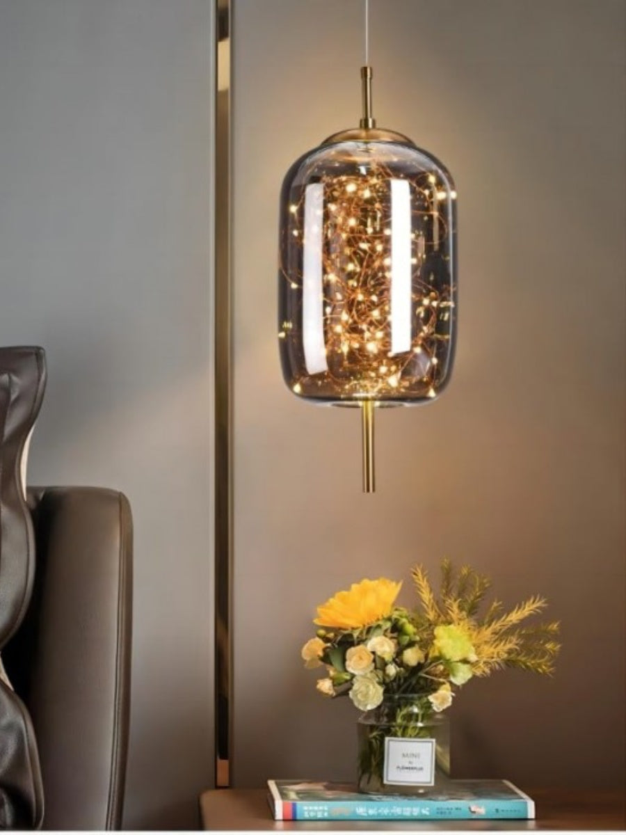 Nordic Starry Cylinder Glass Pendant Lamp