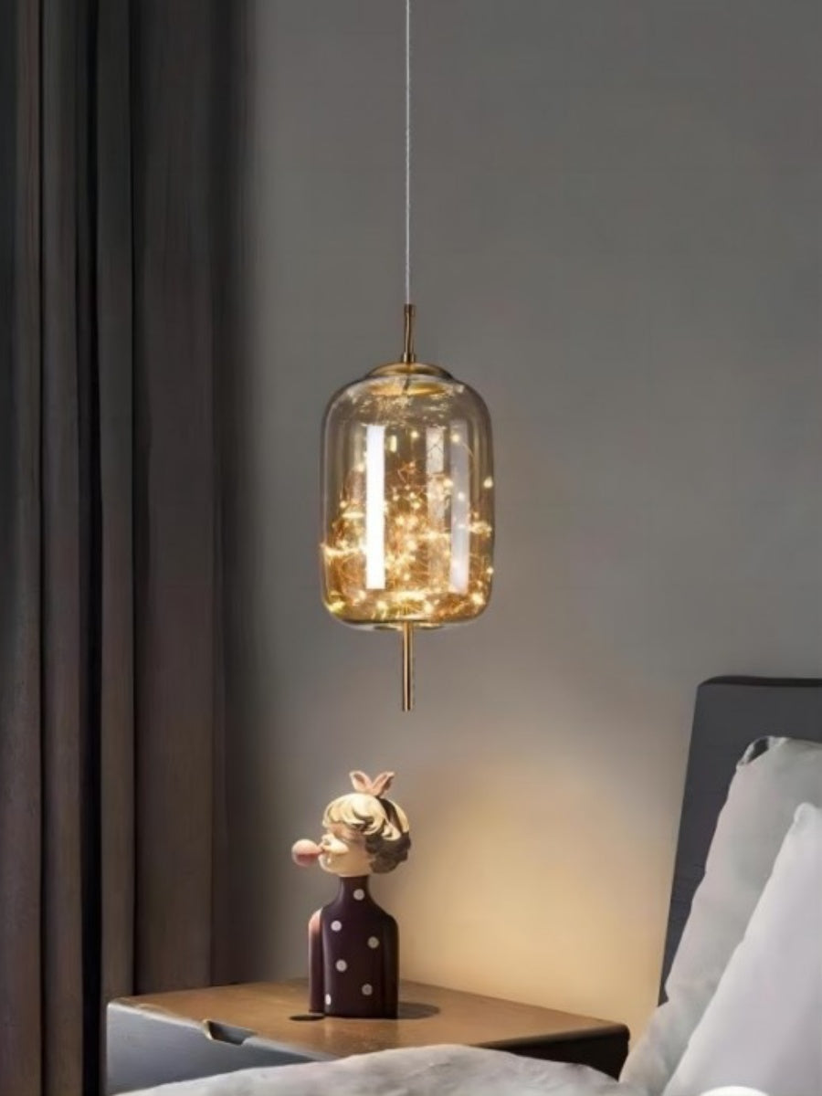 Nordic Starry Cylinder Glass Pendant Lamp