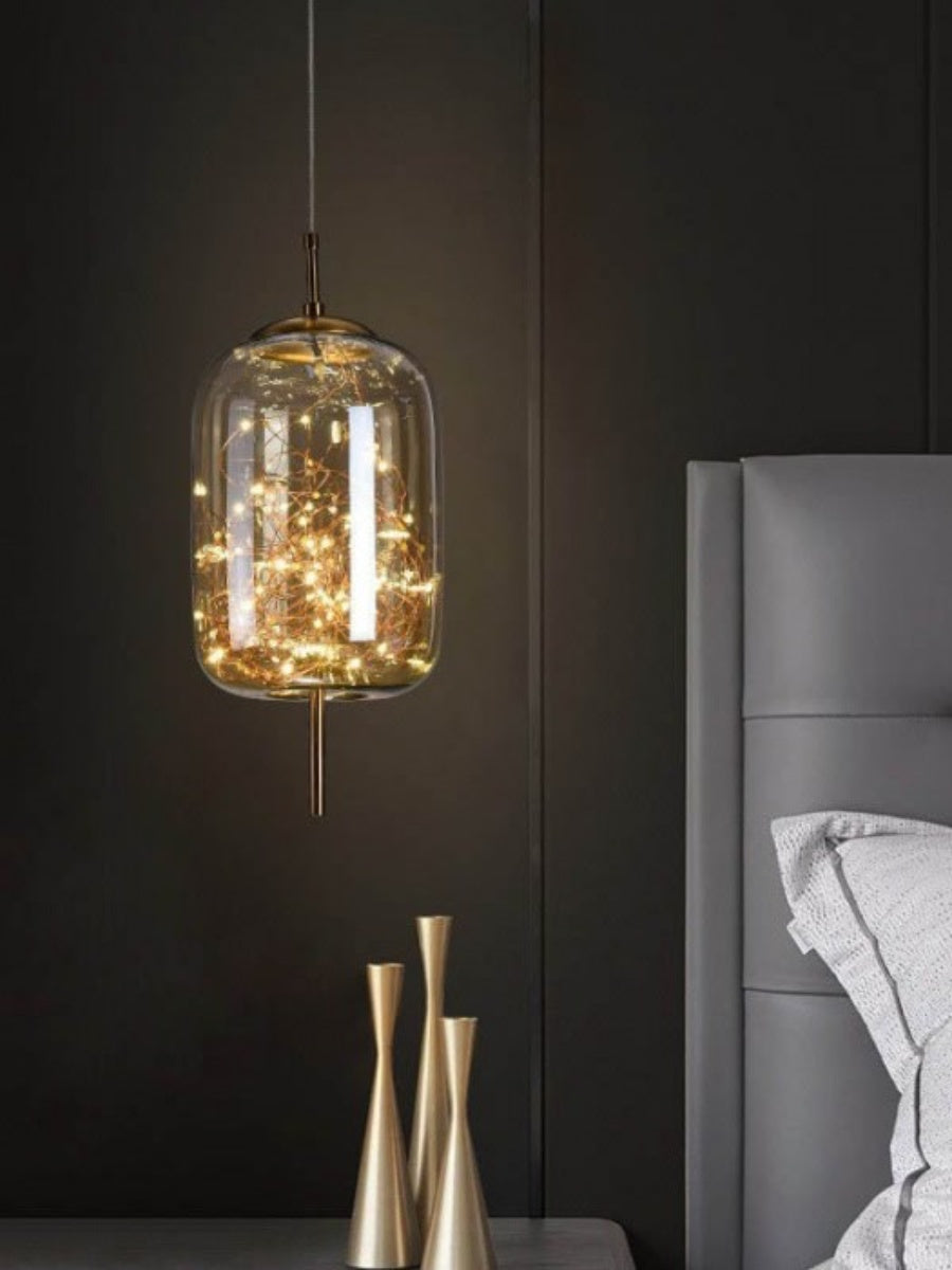 Nordic Starry Cylinder Glass Pendant Lamp