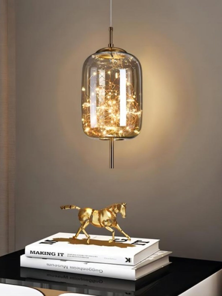 Nordic Starry Cylinder Glass Pendant Lamp