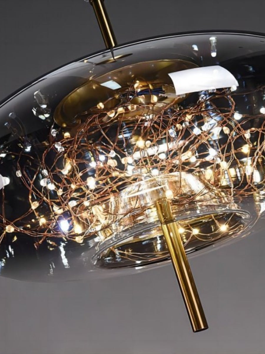 Nordic Starry Cylinder Glass Pendant Lamp