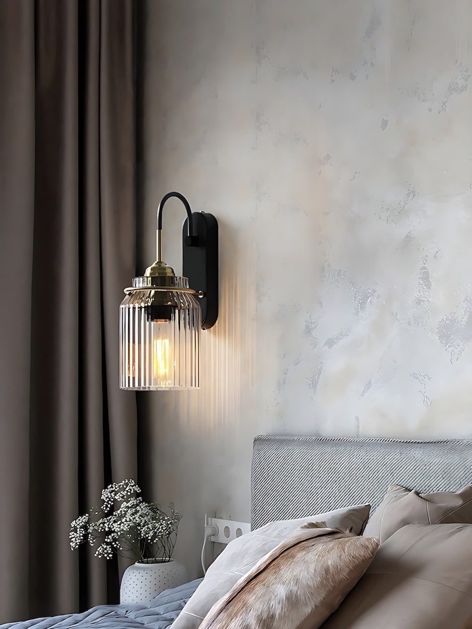 Nordic Columnar Glass Mirror Front Wall Lamp