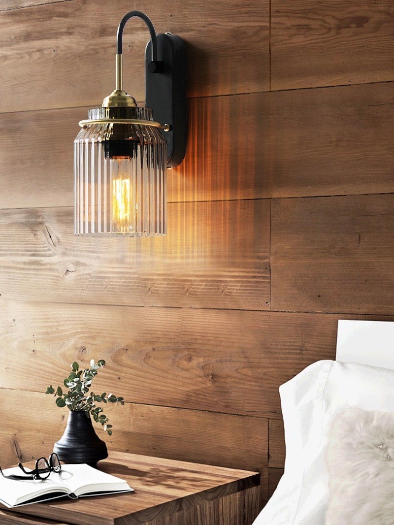 Nordic Columnar Glass Mirror Front Wall Lamp