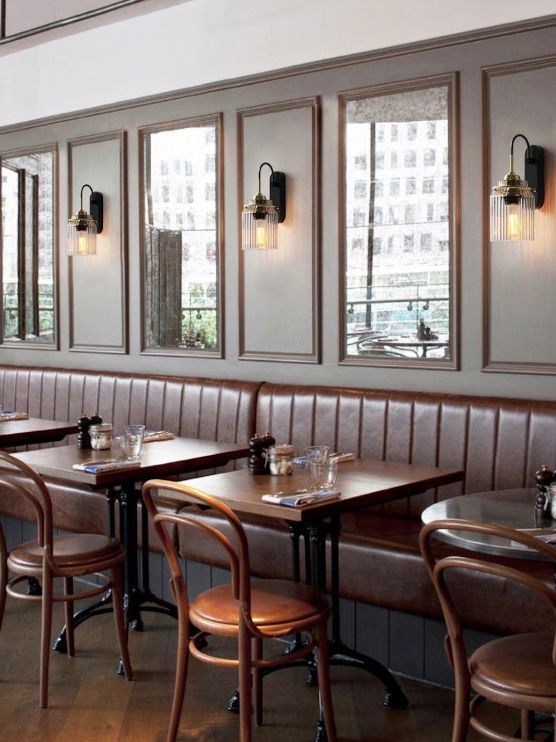 Nordic Columnar Glass Mirror Front Wall Lamp