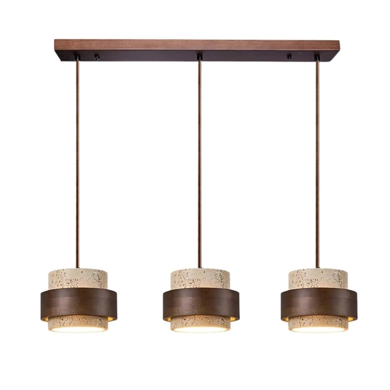 Cylindrical Modern Design Travertine Pendant Lamp