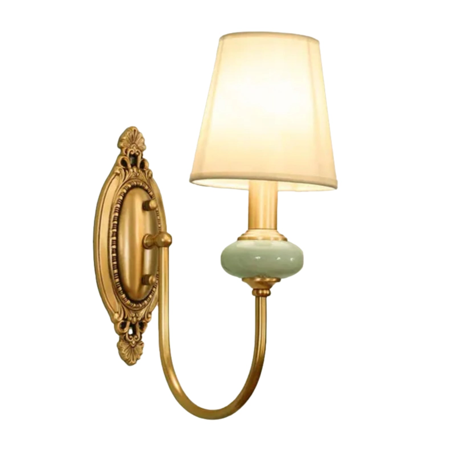 European Luxury Palace Style Fabric & Copper Wall Sconce